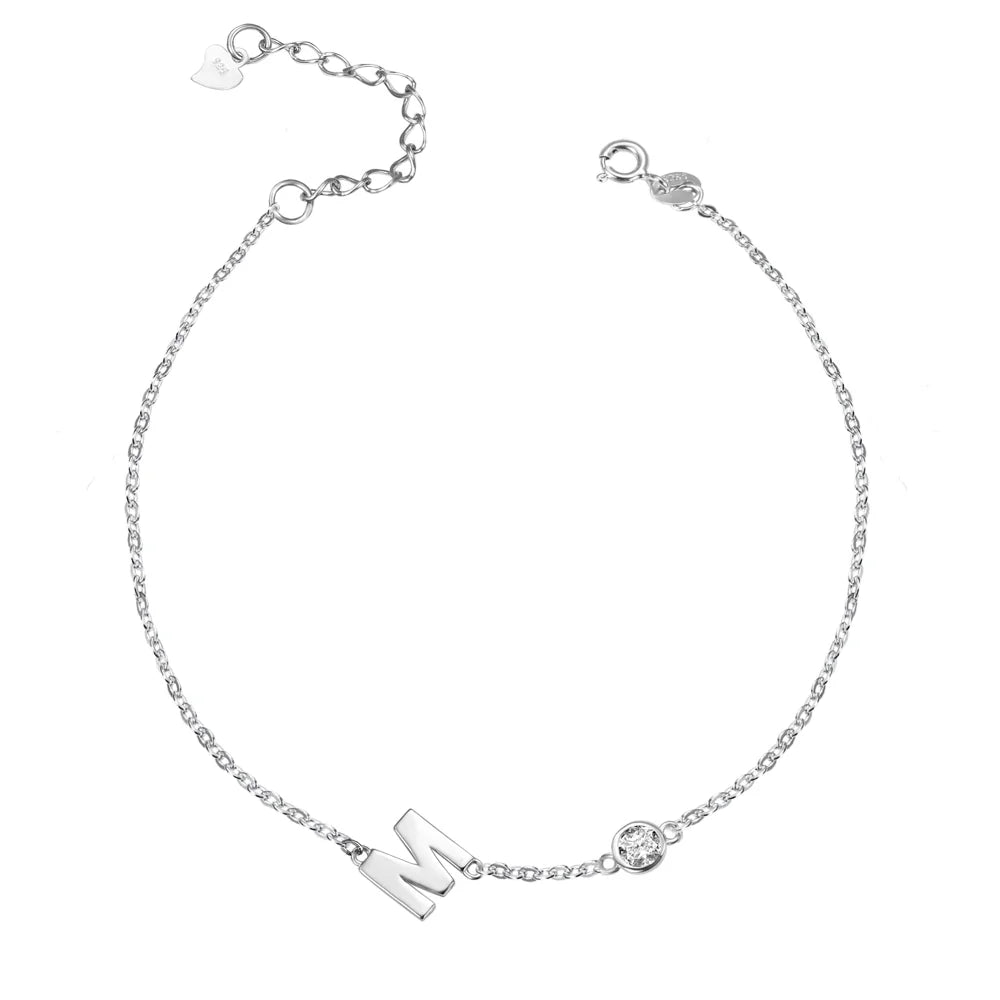 Sideway Initials/Name Birthstone Bracelet