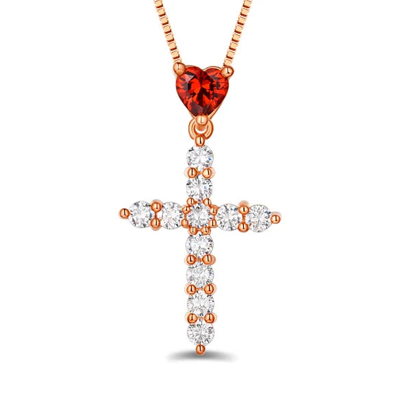Birthstone Diamond Cross