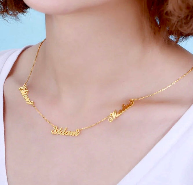 Three Name Necklace