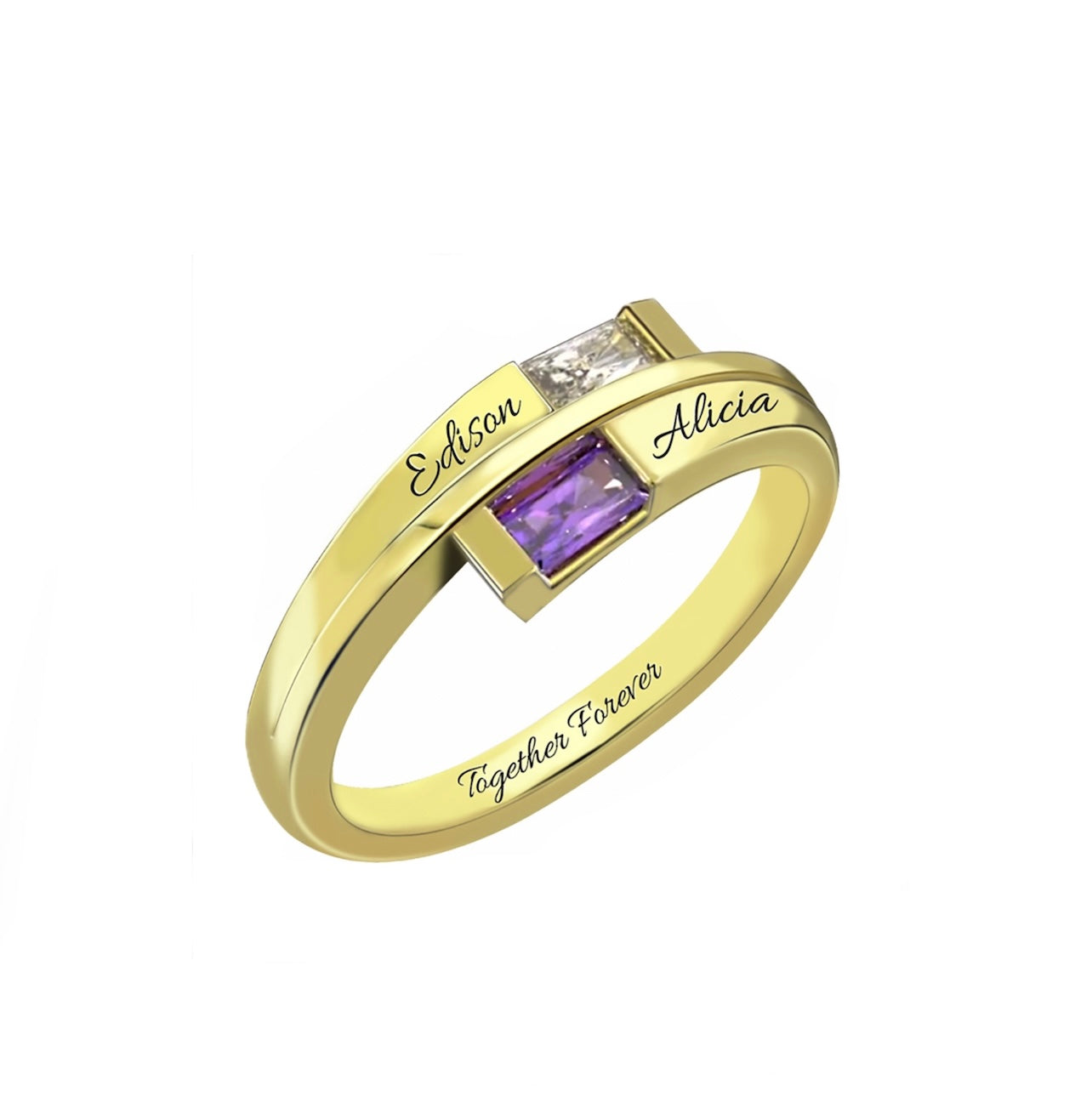 Personalized Double Birthstone Ring