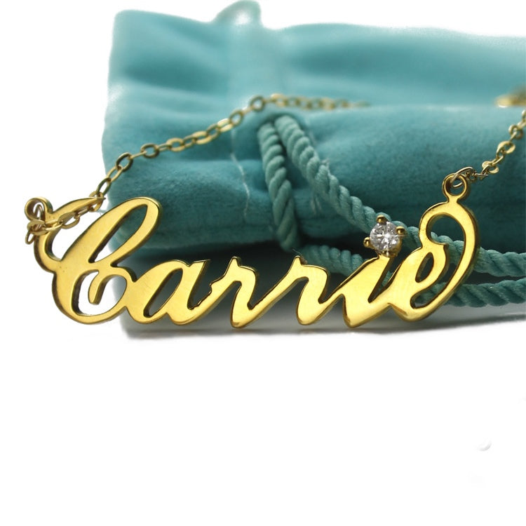 Name Necklace with Diamond