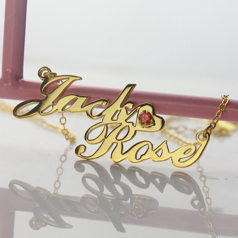 Lovers Name Necklace with Ruby
