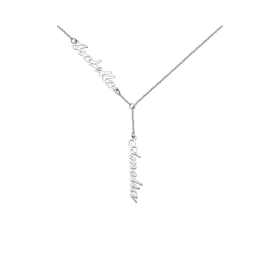 Lariat Double Name Necklace