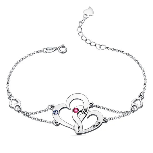Hearts Embrace Bracelet Sterling Silver