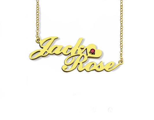 Lovers Name Necklace with Ruby