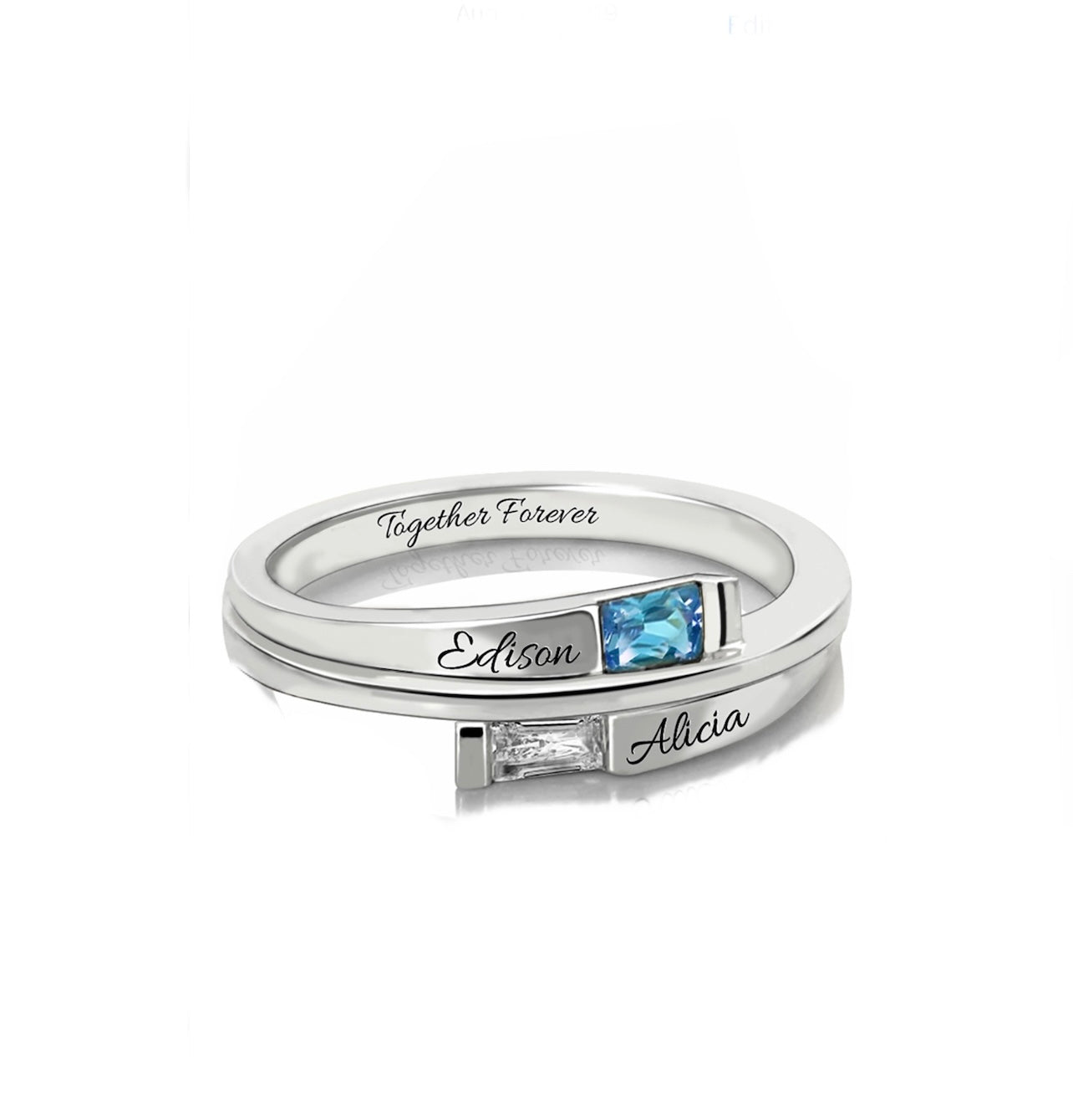 Personalized Double Birthstone Ring