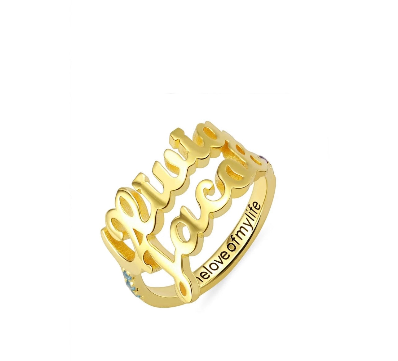 Double Name Birthstone 18kt Gold