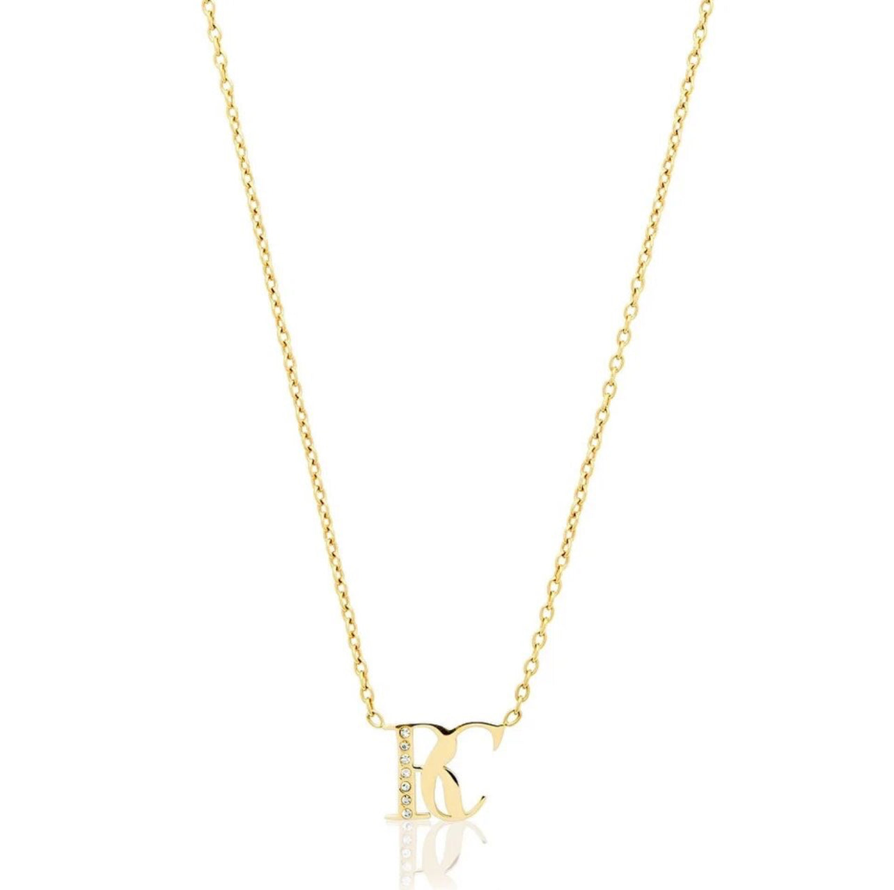 Double Initial Crystal Necklace