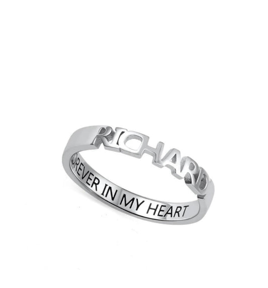 Bold Name Ring in .925 Sterling Silver