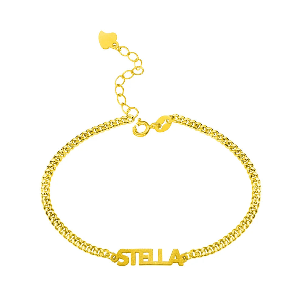 Bold Name Bracelet/Anklet in .925 Sterling Silver