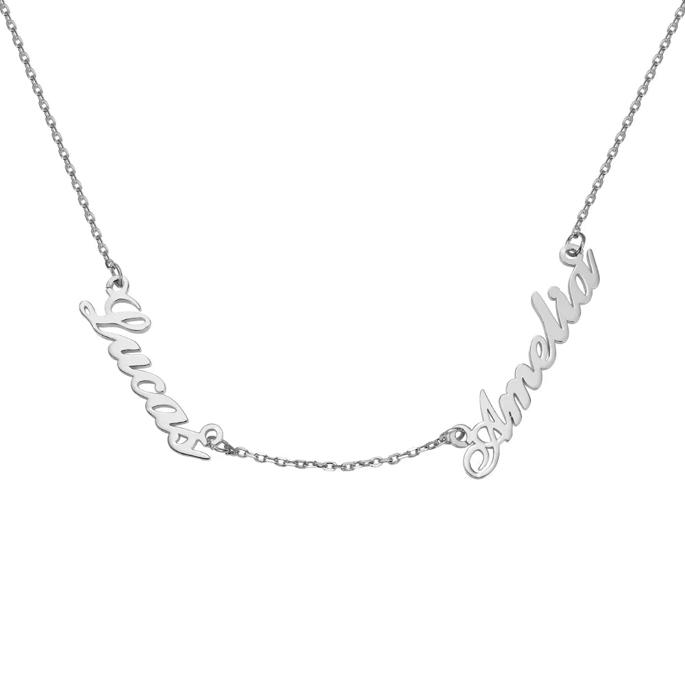 Double Name Necklace in .925 Sterling Silver