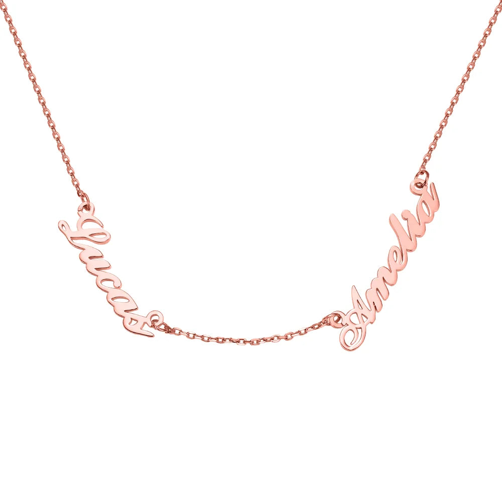 Double Name Necklace in .925 Sterling Silver