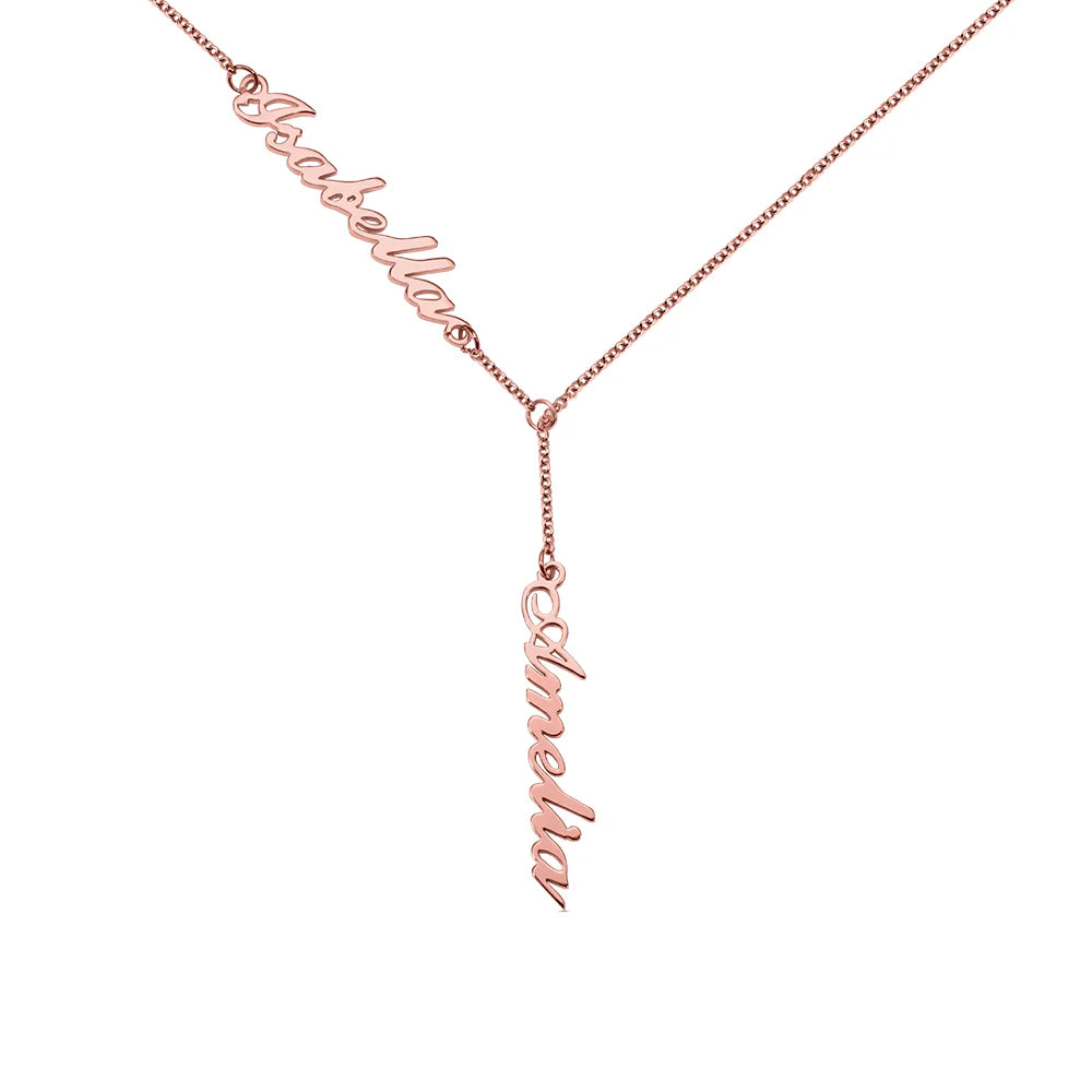 Lariat Double Name Necklace